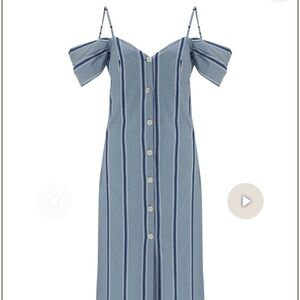 Else Forte Dei Marmi off the shoulder dress - blue striped